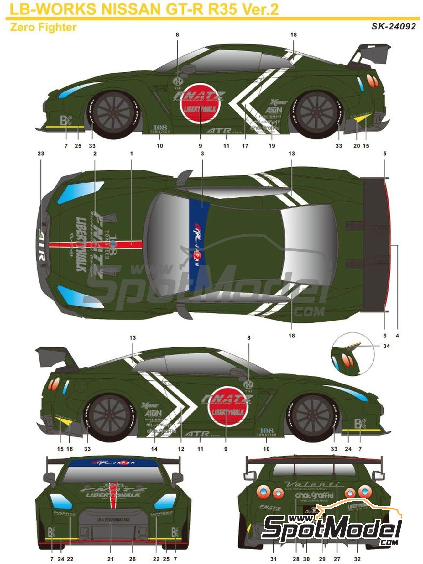 SK Decals SK24092: Marking / livery 1/24 scale - Liberty Walk LB